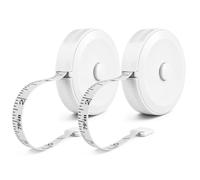 Portable Tape Measure 2M / 79Inch, 2-Pack Dual Sided Durable Ruler Soft Retractable Tailors Measuring Tape for Body Weight Loss Fabric Sewing Tailor Cloth Vinyl Measurement Craft Supplies White*2