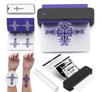 Portable Tattoo Stencil Printer with Transfer Paper, Rechargeable 2 in 1 Machine for Artists & Beginners, Compatible with Smart Devices