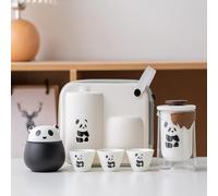 Portable Tea Maker Porcelain Teapot Tea Sets for Women Tea Party Portable Travel Bag Ceramic for Home Outdoor Picnic Hotel Office(E Set)