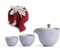 Portable Tea Set, Travel Tea Set, Tea Set from China Ceramic Teapot and Cups for Travel Pack of 3