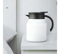 Portable Teapot in Stainless Steel with 800ml Capacity Perfect for Tea Lovers, Easy to Clean and Use (White)