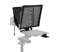 Portable Teleprompter 14-inche Universal Prompter with Dual Cold Shoe Mounts & 1/4in Threaded Hole with Remote Control & Carrying Case Compatible with Smartphone/Tablet/DSLR Camera for Interview
