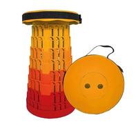 Portable Telescopic Stool, Folding Stool with adjustable height, Lightweight Stool for Outdoor Camping BBQ Fishing Hiking Gardening picnic festival or Indoor, weight capacity 330 lb, Orange to Red