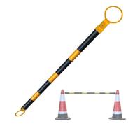 Portable Telescoping Traffic Cone Barrier Bar, Lightweight Expandable PVC Safety Barrier Cone Bar for Road Work/Parking Lots/Crosswalks/Driveway/Hazardous Areas(Yellow1 and Black1,1pc)