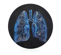 Portable Tempered Glass Cutting Board, Round 7.9 Inch - Easy to Clean & Scratch-Resistant Chopping Mat Lungs Under The Light Chopping Board for Kitchen, Office, Travel