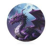 Portable Tempered Glass Cutting Board, Round 7.9 Inch - Easy to Clean & Scratch-Resistant Chopping Mat Purple Dragon Purple Moon Chopping Board for Kitchen, Office, Travel