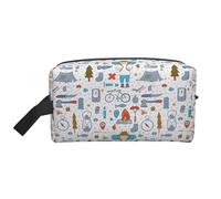 Portable The Nature Wildlands Activities Pattern Print Toiletry Bag,Multi Functional Lightweight Large Capacity Storage Pouch