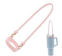 Portable Thermal Cup Strap - Carry Your Bottle Hands-Free | Elastic Silicone Handle Holder | Suitable for Stanley Cups and 8-40oz Bottles, Ideal for Camping, pink, riferimento alla descrizione
