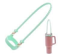 Portable Thermal Cup Strap - Carry Your Bottle Hands-Free | Elastic Silicone Handle Holder | Suitable for Stanley Cups and 8-40oz Bottles, Ideal for Camping, green, riferimento alla descrizione