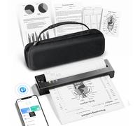 Portable Thermal Printer A4, A28U Wireless no Ink Printer Weighs only 585g, Support A4/A5/B5, Compatible with iOS Android Tablet Laptop, Bluetooth Printers for Home use & Mobile Office Black with Bag