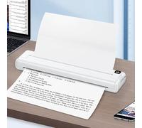 Portable Thermal Printer, A4 Travel Mobile Printer, 200Dpi BT Printer, Inkless Printing Compatible for Business Trip, Traveling, Invoices, DIY, Ideas, Office, Home, School