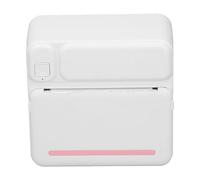 Portable Thermal Printer, Mini Printer, Accurate Recognition, 200dpi Resolution, Multifunctional with 1 Roll Journal Paper (White and Pink)