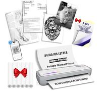 Portable Thermal Wireless Printers for Home Use, Inkless- Mini-Bluetooth-Printer Support for 8.5"x11" US Letter Thermal Paper Compatible with iOS, Android & Laptop for Tattoo,Travel,Office,Car,White