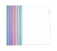 Portable Thickened Plastic Folder Thickened Teardrop-Shaped Pull Rod Transparent Inserts A4 Folder Multi-Functional Binder Set Versatile(10 pcs)