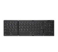 Portable Three Folding Bluetooth Keyboard Wireless Foldable Keypad For iOS Android Windows ipad Tablet With Numeric Keypad (Black)