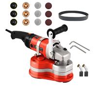 Portable Three-Head Concrete Floor Grinder Electric Wall Floor Polisher with Dust Extraction Shroud for Cleaner Epoxy Cement Stone Surface Preparation(Without Pole)