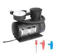 Portable Tire Inflator Pump, 12V Emergency Air Compressor, with 300PSI Gauge & 2 m Cord, for Cars Bikes Tractors Inflatables, for Quick Inflation & Fuel Savings Black