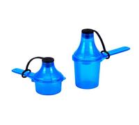 Portable to-Go Scoop, and Funnel System for Pre Workout Supplement Powder, (2 Pack Blue) Spill Proof Container and Dispenser, Gym Shaker Bottle Travel Accessory, The Scoopie (1 TBSP - 2 TBSP)