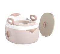 Portable Toddler Potty Training Seat with Step-Foldable,3-in-1 Potty Training Toilet Multi-Stage Convertible Baby Potty Chair with Soft Cushion & Step Stool,Toilet Training Seat, Easy Step-Up (Pink)