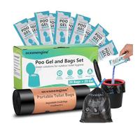 Portable Toilet Bags Poo Gel Set, 8 Gallon Camping Toilet Bag with Portable Absorbent Gel, Compostable Potty Bag for Camping Outdoor Hiking