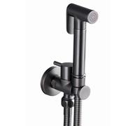 Portable Toilet Bidet Sprayer for Bathroom Brass Handheld Spray for Cloth Diaper Cleaning Toilet Bidet Kit with Stainless Steel Hose (Grey)