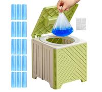 Portable Toilet | Camping Room Potty | Foldable Anti-Slip Waste Tank with PVC Cushion for Remote Construction Outdoor Camper