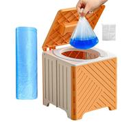 Portable Toilet Chair - Foldable Potty Aid for Travel | PP with PVC Cushion Support, Non Slip Stable Base, Space Saving Restroom Tool, Compact Seat for Hiking Hospitals