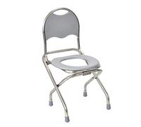 Portable Toilet Chair Folding Pregnant Women Toilet Seat, Household Mobile Shower Bath Chair Stainless Steel Commodes Chair