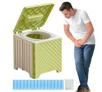 Portable Toilet, Commode Chair for Adults - Foldable & Non-Slip Toilet Seat with PVC Seat Pad for Seniors Hospital Outdoor Camping Travel
