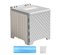 Portable Toilet - Foldable Adult Training Potty with Non-Slip Design Soft PVC Cushion Seat for Elderly Patients Hospitals Outdoor Events Camping Road Trips, Lightweight Stable Steel Frame, Easy