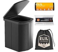 Portable Toilet for Adults Camping Porta Potty, Extra Tall Bathroom Emergency Seat for Car, Poo Powder with Trash Bag with Foldable Toilet with Lid,Carry Bag