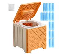 Portable Toilet for Adults - Commode Chair for Adults | Foldable & Non-Slip Toilet Seat with PVC Seat Pad for Seniors Hospital Outdoor Camping Travel