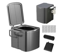 Portable Toilet for Camping - Ergonomic Portable Toilet for Camping,Heavy Duty Compact Side Storage Bracket Potty for Kids Adults Boating Hiking Beach Car Truck