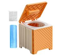 Portable Toilet for Camping, Foldable Rubbish Tank, Camping Toilet with PVC Pad, Load Capacity up to 70 kg, for Girls, Women, Men, Seniors, Motorhome, Travel, Hospital, Car, Road Trip