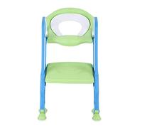 Portable Toilet Ladder, Adjustable Height Potty Training with Safe Armrests, Anti Slip Step Stool PP Material Toilet Trainer (Blue Green)