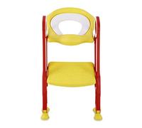 Portable Toilet Ladder, Adjustable Height Potty Training with Safe Armrests, Anti Slip Step Stool PP Material Toilet Trainer (Reddish Yellow)