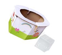 Portable Toilet Paper Foldable for Seat Potty Baby Travel | Lightweight Compact Design, Plastic Bags Included, for Travel the Car, White Finish