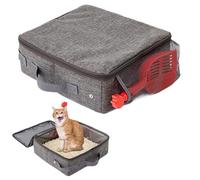 Portable Toilet with Lid - Travel Pet Toilet | Standard Portable Toilet Carrier, Waterproof, Odorless, Durable, Lightweight, Foldable Toilet with Scoop for Travel Trash Collection