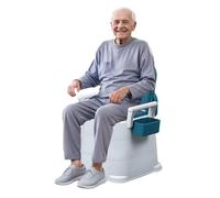 Portable Toilets for Adults, 18.1 Inch Extra Wide Commodes for the Elderly, Height Adjustable Bedside Commode Chair with Armrests, Tissue Box, Easy Clean, Support 150kg (Blue)