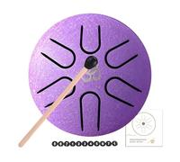 Portable Tongue Drum - 3-Inch 6-Note Scale for Quick Learning and Versatile Use(Purple)