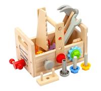 Portable Tool Box Toy Assembly Puzzle Buildings Sensory Enlightenment Toy Children Pretend For Play Activi Kids Toolbox Set For Boys With Real Tools Playset Kit With Tools Real Set For Boys