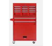 Portable Toolbox Tool Box Top Chest Cabinet Garage Storage Roll Cab Red HOMCOM
