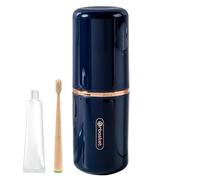 Portable Toothbrush Box | Covered Toothbrush Holder - Double Cup Design Waterproof Snap Design Covered Travel Case for Eyebrow Pencil