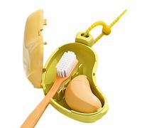 Portable Toothbrush Case For Travel,Cute Banana Shaped Silicone Storage With Toothpaste Dispenser | Travel Brush Holder | For Cruise Use, Countertop, Basin, Bathroom Cabinet, Shower, Toilet, yellow