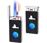 Portable Torch Lighter, Dual Flame Windproof Design, 5 Ignition Methods, Adjustable Flame Size, Ideal for Personal Use or Gift Giving, Lightweight and Durable