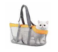 Portable Tote Pet Bag Outdoor Shoulder Panoramic Visible Breathable Shoulder Crossbody Large Capacity Mesh Foldable BPA Free For Dogs Cats Rabbits Squirrels Chickens Ducks (Orange)