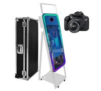 Portable Touch Screen DSLR Photo Booth with RGB Light for Wedding Parties and Events