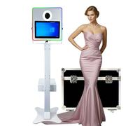 Portable Touch Screen DSLR Photo Booth with RGB Lighting for Wedding, Party, and Event Rentals