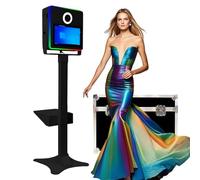 Portable Touch Screen DSLR Photo Booth with RGB Lighting for Wedding, Party, and Event Rentals