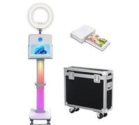 Portable Touch Screen Photo Booth with Ring Light and Mini Printer for Wedding Party Events